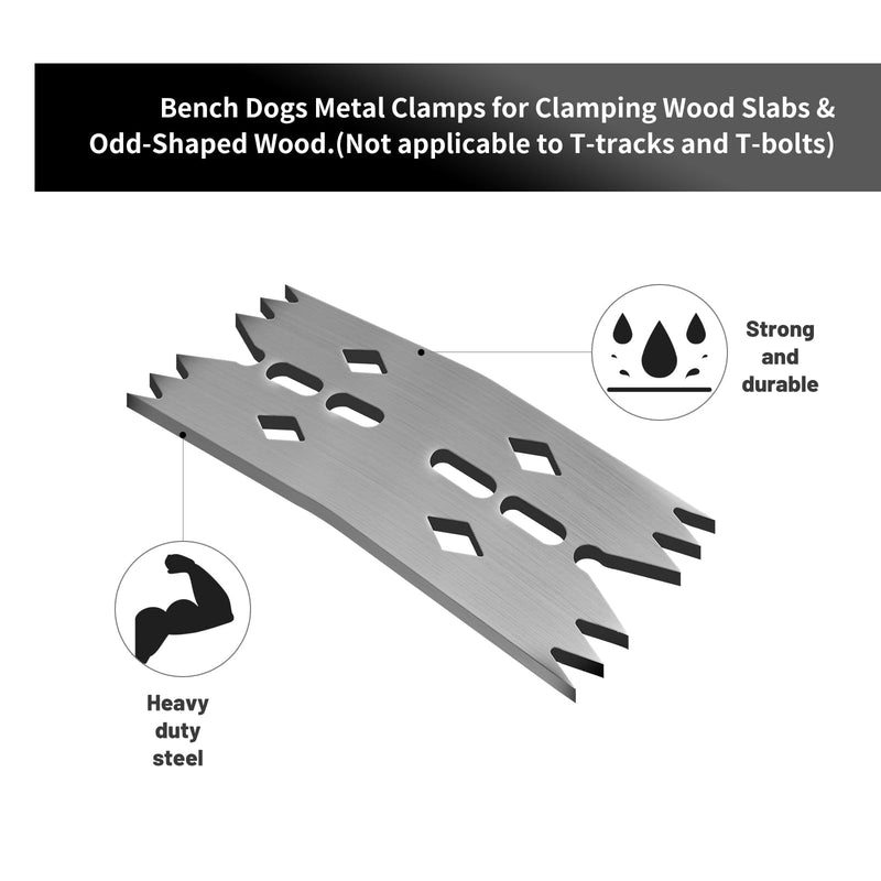 [Australia - AusPower] - 6PCS Slab Clamping Dogs for Woodworking Tools, Pinch Dogs Router Sled for Flattening Slabs,Bench Dog Hold Down Clamps for CNC and Panel Processing（Not Applicable to T-tracks and T-bolts） 