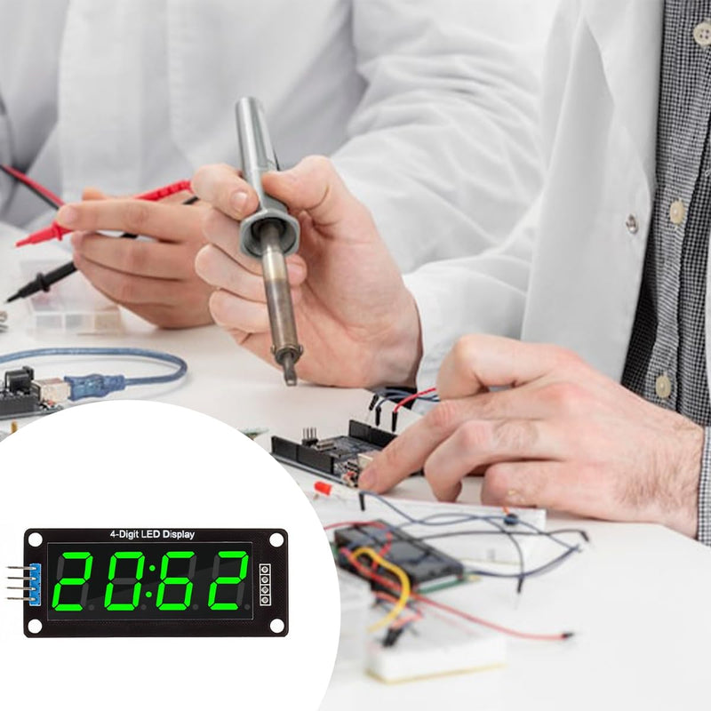 0.56 Inch 4-Digit Tube Segment Display Module TM1637 Driver Chip 7 Segment Digital Display (TM1637 Green)