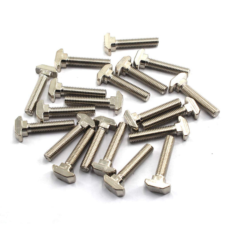 [Australia - AusPower] - M6x25 T Slot Bolt Carbon Steel Hammer Head Bolt for 3030 Series T Slot Aluminum Extrusion European Standard (30 Pieces) 3030 M6x25 