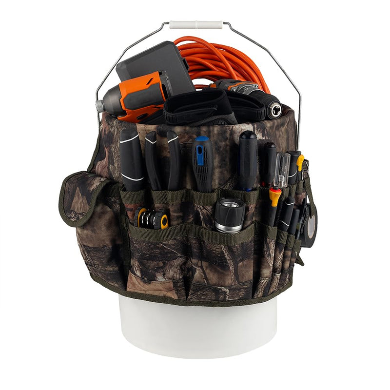 Bucket Boss - Camo Bucketeer Bucket Tool Organizer (Fits 5 Gallon Bucket), Bucket Organization (85030), Mossy Oak Camo