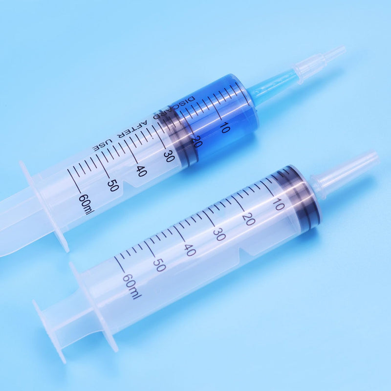 30 Pack 60ml Syringes Without Needle, Sterile & Individually Sealed, Large Plastic Syringes for Liquid, Precise Measuring for Pet Feeding, Scientific Labs & Dispensing 30