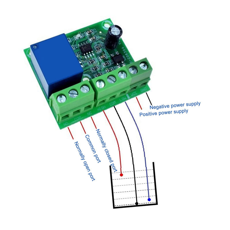 [Australia - AusPower] - 2Pcs Water Level Controller Module Liquid Level Detection Sensor Module Water Control Relay Switch Module for Automation Detection Pump Tank (12V) 12V 
