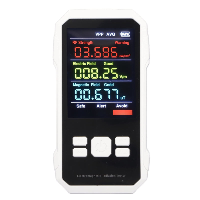 [Australia - AusPower] - EMF Meter, Handheld Digital LCD EMF Detector for Home EMF Inspections, Office, Outdoor and Ghost Hunting (White) 