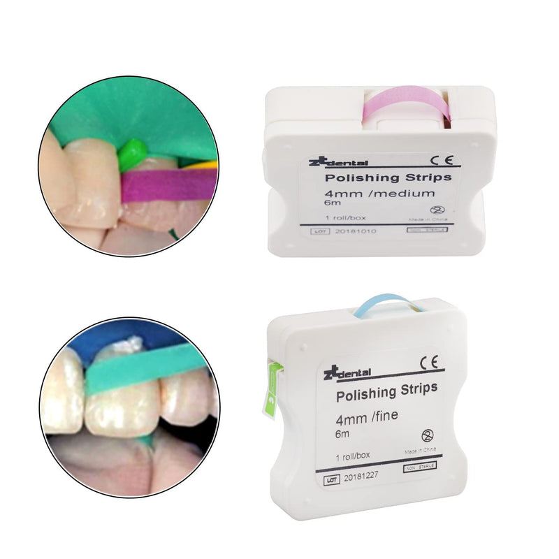 [Australia - AusPower] - Dental Polishing Strips | Abrasive Finishing 4mm x 6M for Interproximal Teeth Cleaning Care | Whitening, Deep Sanding and Grinding (Pink) Pink 
