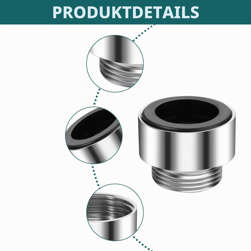 Tap Thread Adapter Set, 16 Pieces, Brass Adapter for Male Thread, 16-28 mm OD to 22 mm OD, G1/2 to G3/4 Connections
