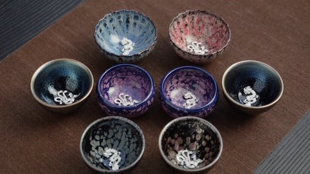 Jianzhan Ceramic Tea Cups, 4.5 oz Chinese Kung Fu Tea Cup Set of 2