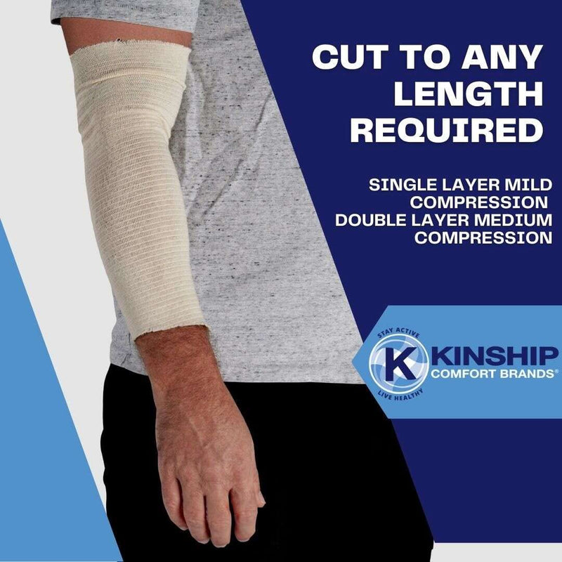 [Australia - AusPower] - KinGrip Tubular Elastic Support Bandages by Kinship Comfort Brands Tubular Bandage Protects Fragile Skin Latex-Free Wound Care for Edema and Lymphedema Support | Made in USA | Size F 4”x2.2 Yards SIZE F - (4.0" x 2.2 Yards) 