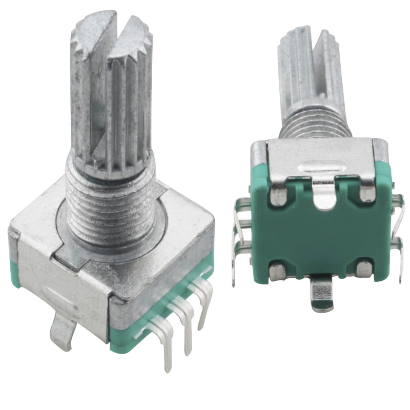 [Australia - AusPower] - 5PCS EC11 Rotary Encoder Code/Digital Potentiometer 20mm Plum Blossom Shaft 5 Pin with Switch for Audio Amplifier Mixer Headphones 