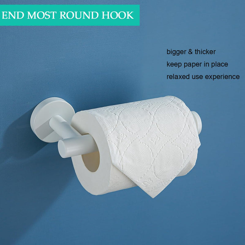 White Toilet Roll Holder Bathroom Toilet Paper Holder Wall-Mounted TP Toilet Tissue Holder White
