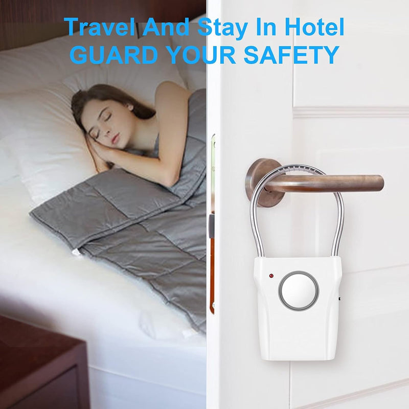 [Australia - AusPower] - Door Handle Alarm with Vibration Triggered 120dB Alarm Audible up to 550FT Away Hangs on Door Knob or Handle for Travelling, Hotel, Apartment, Home Security(Pack of 2) 