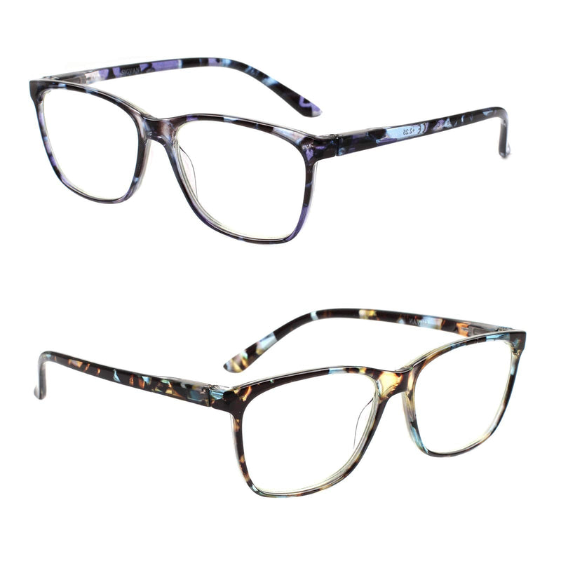 [Australia - AusPower] - SIGVAN Ladies Reading Glasses Blue Light Blocking Spring Hinge Fashion Pattern Print Eyeglasses for Women Multicolour 2.0 x 