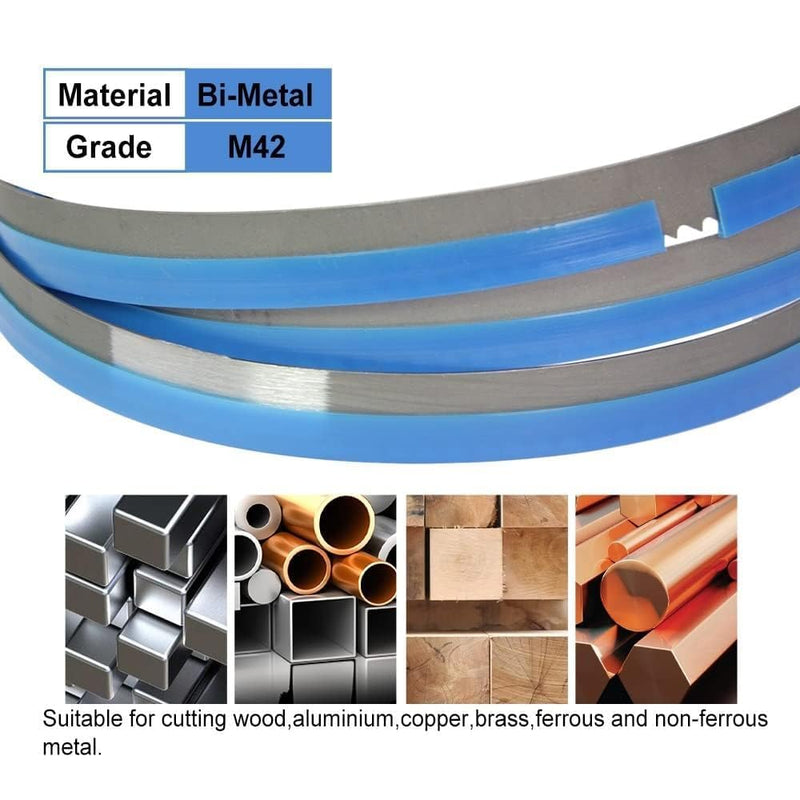 [Australia - AusPower] - Pack of 4 Saw Blades Bi-Metal M42 1140 x 13 x 0.6 mm Stainless Steel 10/14 TPI for Güde MBS 105 V Band Saw Blade Metal Band Saw Blade 10 ZpZ/14 ZpZ 