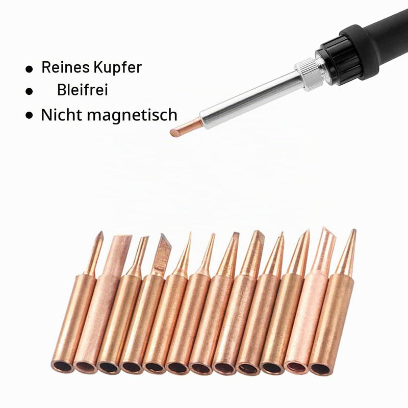 15 Pieces Pure Copper Soldering Tips Set 900M Soldering Tip Replacement | Lead-free soldering station tool compatible with Hakko, TENMA, ATTEN, Quick, Aoyue, Yihua soldering iron