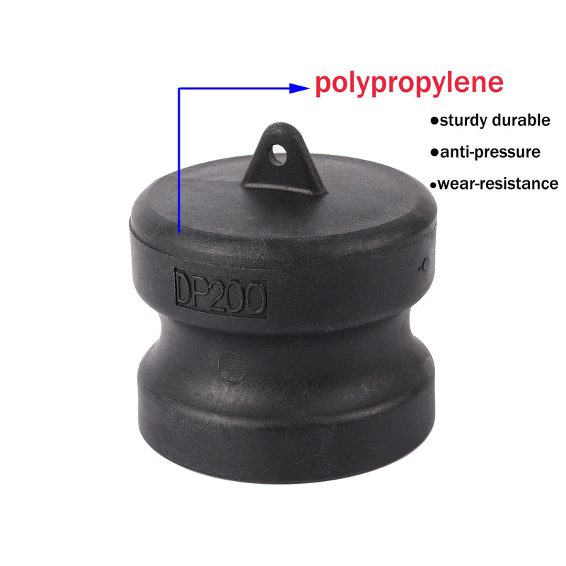 [Australia - AusPower] - Polypropylene Cam and Groove Hose Fitting,Standard Type DP Camlock Fittings Dust Plug 2 Inch (2Pcs/Pack) 