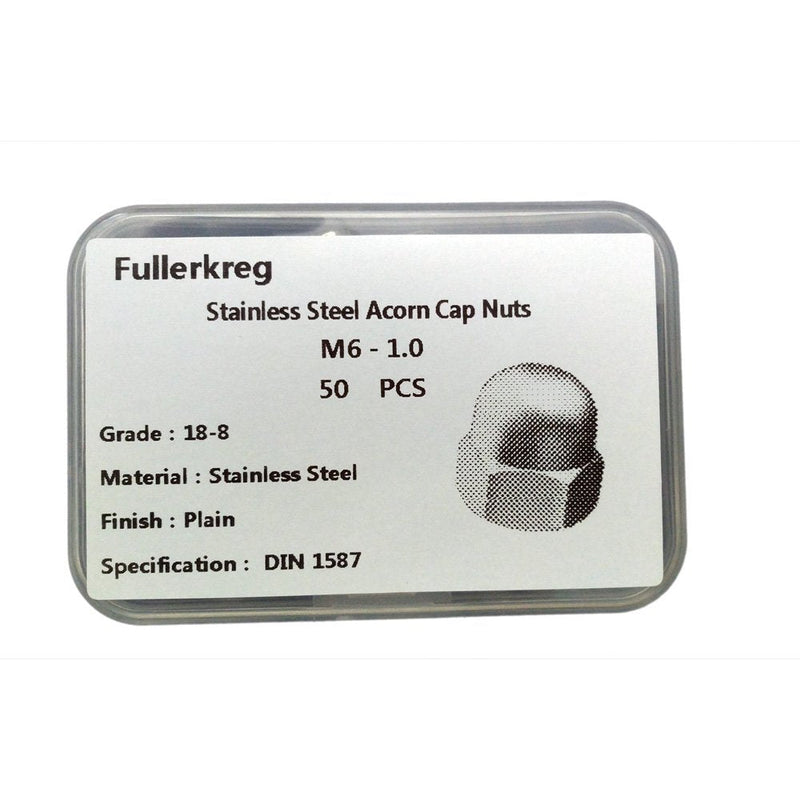 [Australia - AusPower] - FullerKreg M6-1.0 DIN 1587 A2 Stainless Steel Acorn Nut 50pcs M6 50PCS 