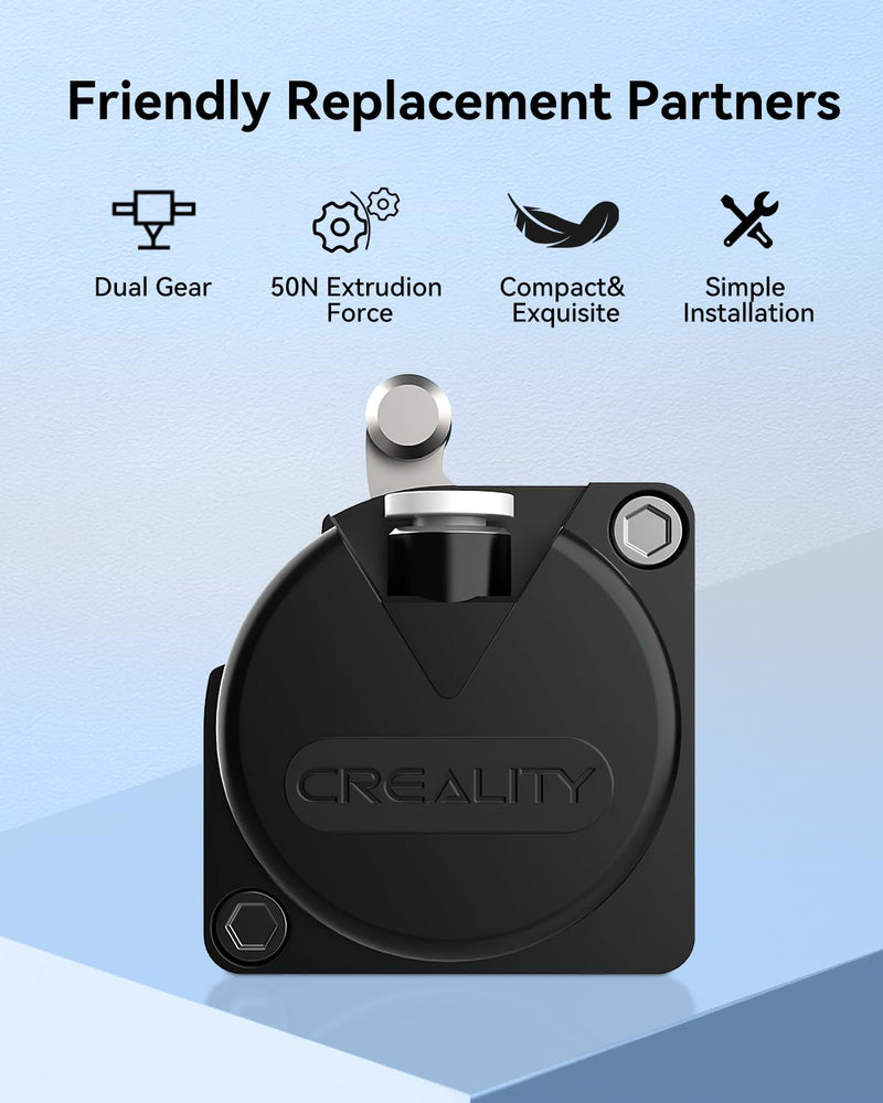 Creality Official Upgrade K1 SE/K1C Extruder, 50N Strong Extrusion Force & Dual Gear Design Provide Smooth and Precise Feeding，OEM Replacement Parts Extruder without Motor