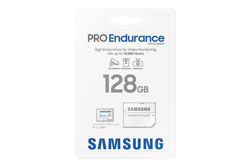 [Australia - AusPower] - SAMSUNG PRO Endurance 128GB MicroSDXC Memory Card with Adapter for Dash Cam, Body Cam, and security camera – Class 10, U3, V30 (‎MB-MJ128KA/AM) New 