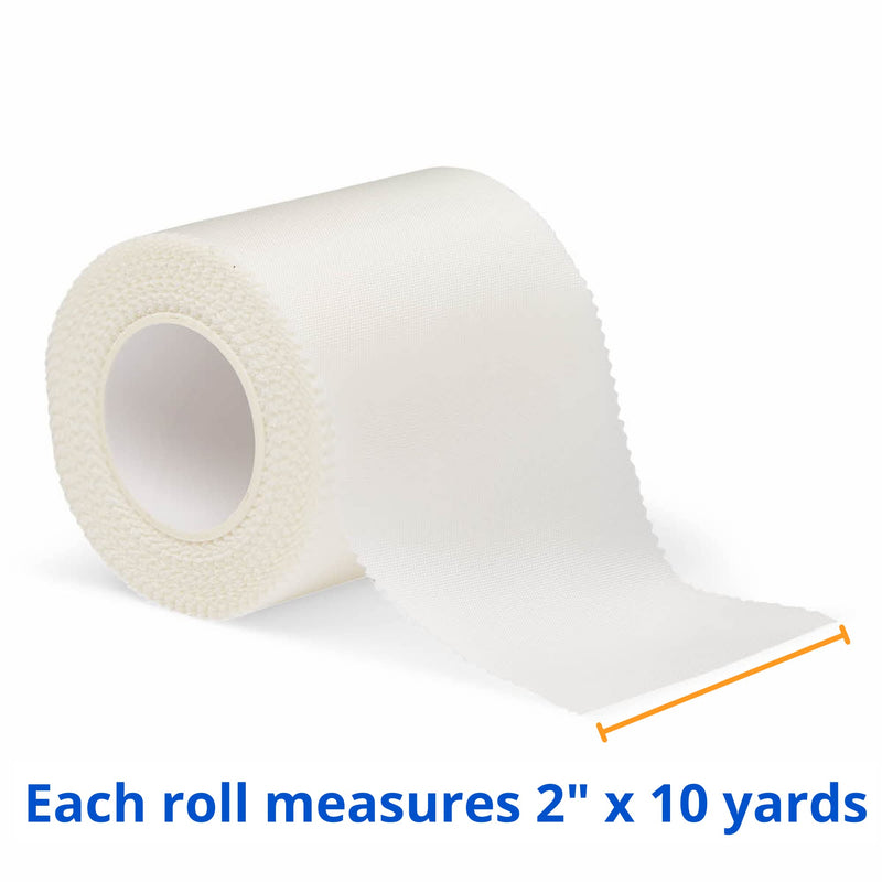 [Australia - AusPower] - Medline Essentials Silk-Like Cloth Surgical Tape, 2 Inch x 10 Yards per Roll, Box Of 6 Rolls 2" x 10 yd (Pack of 6) 