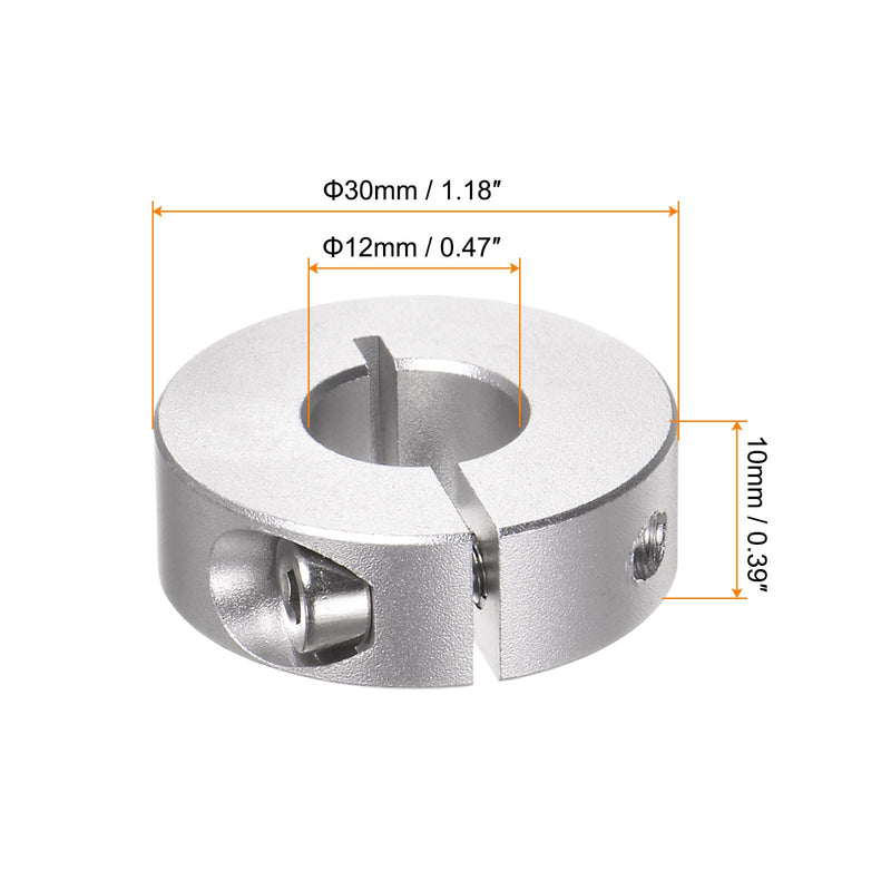 [Australia - AusPower] - HARFINGTON 4pcs Shaft Collar 12mm Bore Aluminum Alloy Set Screw Split Clamp-On Collars, 30mm OD, 10mm Width, for Wheel Barrow Axle, Gearbox Assemblies, Machine Tools, Industry, Anodization 