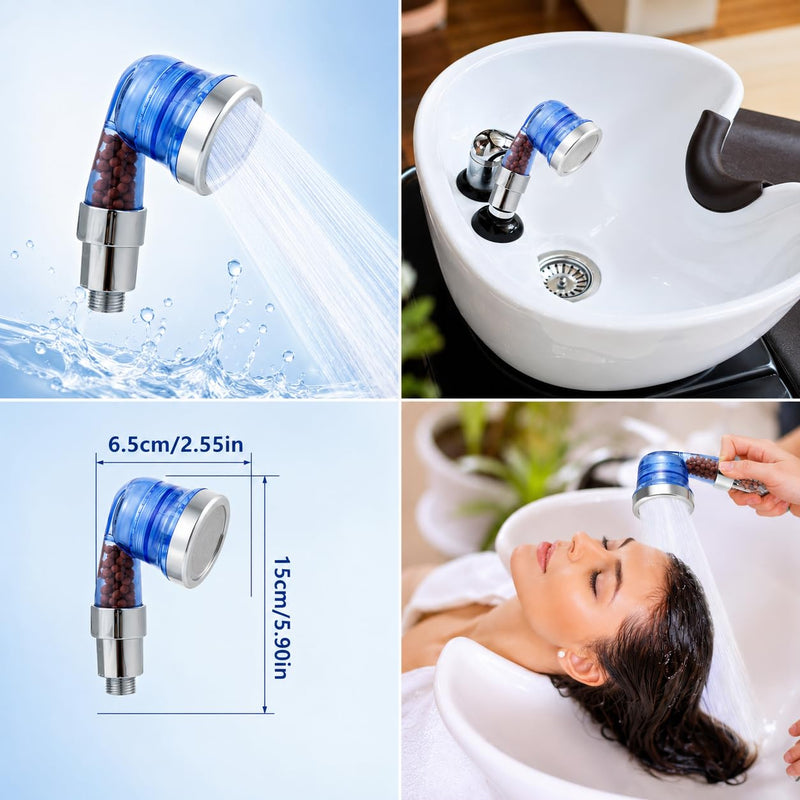 Socila Blue Sprayer Head 3 Function With Filter For Shampoo Bowl, High Pressure And Water Saving, Filter For Dry & Frizz Hair
