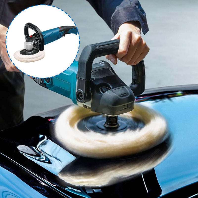 [Australia - AusPower] - Pack of 4 Lambswool Polishing Hoods Suitable for 220 mm-250 mm Polishing Machines for Einhell Cordless Car Polisher Ce-Cb 18/254 Li&Cc-Po 90, Suitable for Car Paint, Metal Polishing and Wood Surface 