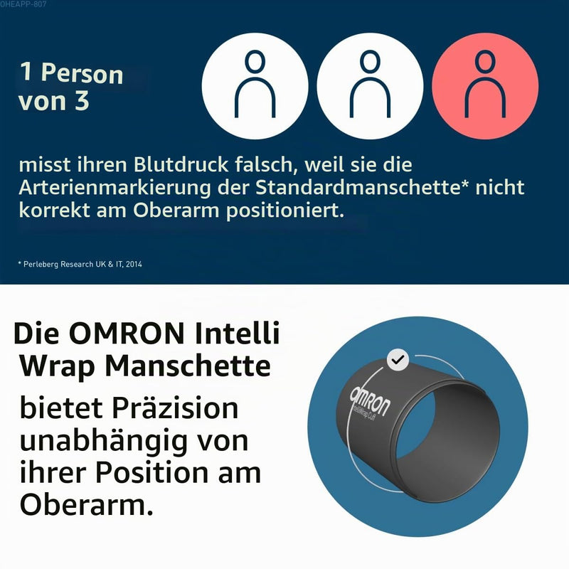 OMRON M3 Comfort AFib - Automatic Upper Arm Blood Pressure Monitor, Atrial Fibrillation Detection + IntelliWrap Cuff, Triple Measurement, 2× Memory - Perfect for Home & Prevention
