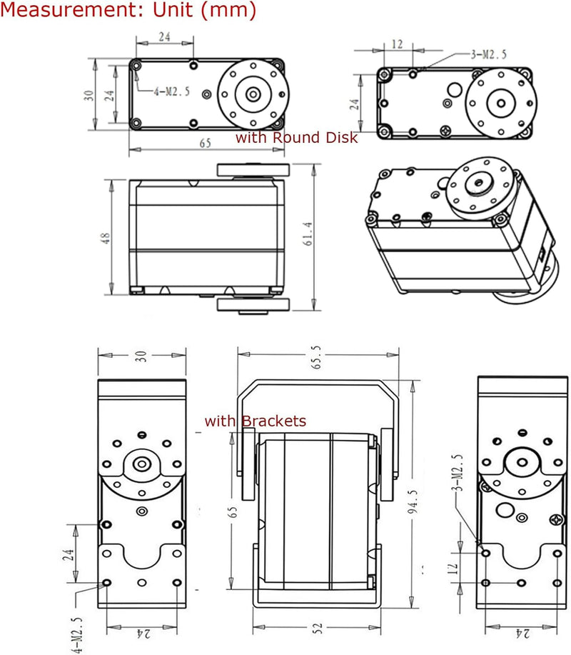 [Australia - AusPower] - 80KG Robot Servo Motor High Torque Steel Gear Waterproof Digital Steering Servo for Robotics, RC Vehicles, and Industrial Applications with Mount Brackets (180 Degrees) 180 Degrees 