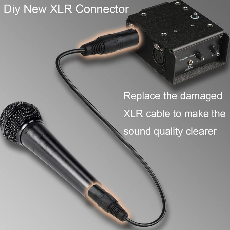 XLR Male 3 Pin Adapter Microphone Cable XLR Solder Connector 5 Male and 5 Female XLR Microphone Connectors Pack of 10