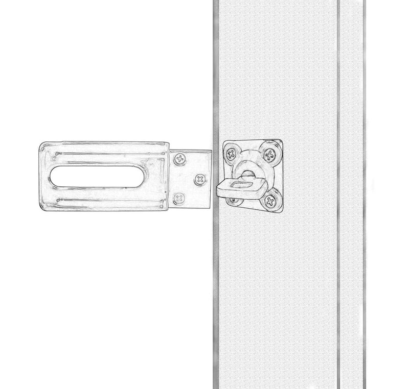 [Australia - AusPower] - QCAA 90 Degree Angle HASP and Swivel Staple, 4-1/2", Steel, Black, 2 Pack, Made in Taiwan 2pack 