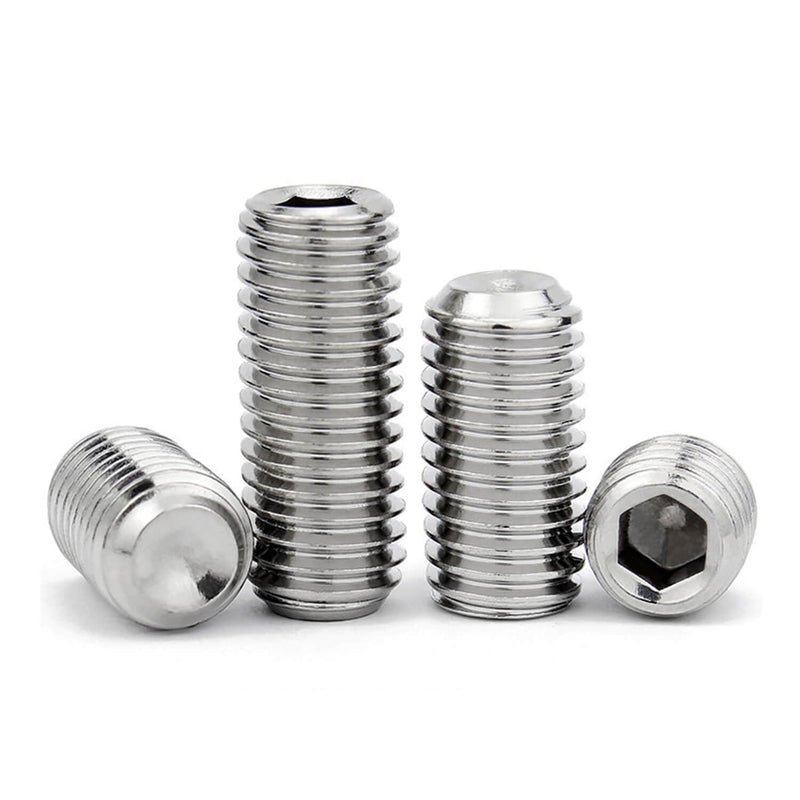 [Australia - AusPower] - 3/8-16 x 1'' (10 Pack) Set Screws, 304 Stainless Steel 18-8, Internal Hex Head Allen Drive Cup Point Screws (with Hex Key Wrench) 3/8 x 1'' 
