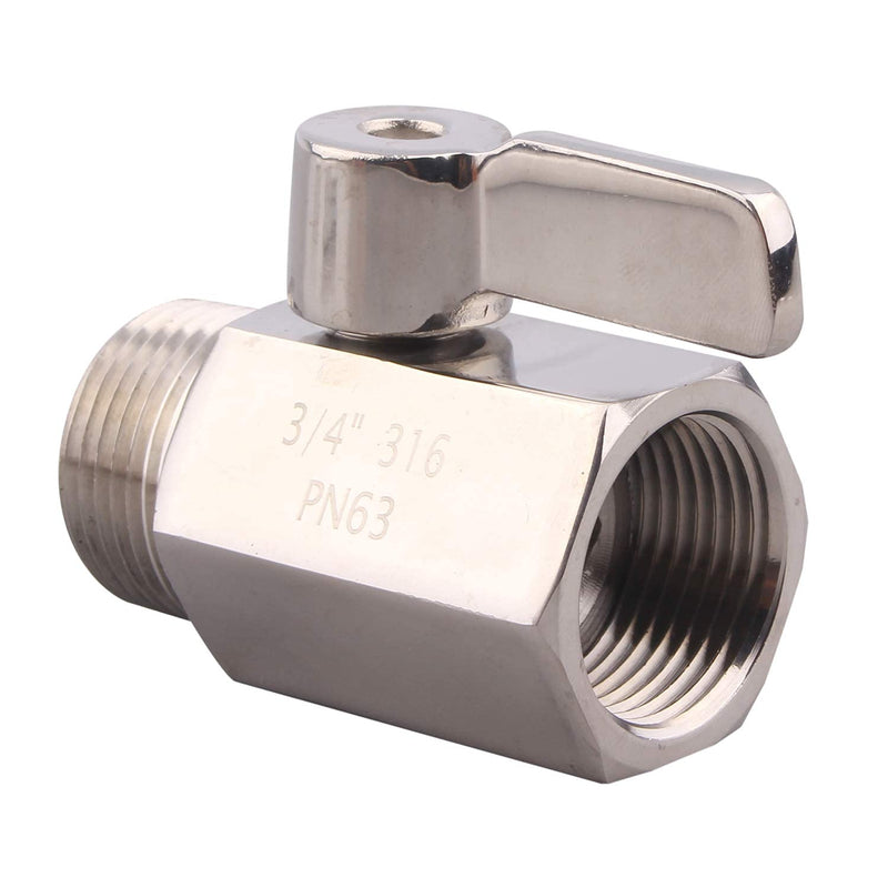 DERNORD 3/4 inch Stainless Mini Ball Valve NPT Female x Male Thread SUS316 Pack of 1