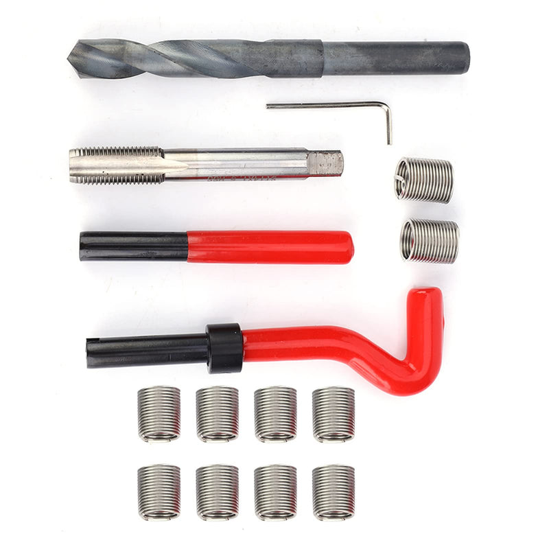 [Australia - AusPower] - Thread Inserts Repair Kit,15 Pcs Thread Inserts,M14x1.5 Female Thread Repairing Accessory Assortment Kit,Drill Helicoil Repair Kit,Thread Inserts Repair Kit for Automotive Mechanical Repairing 