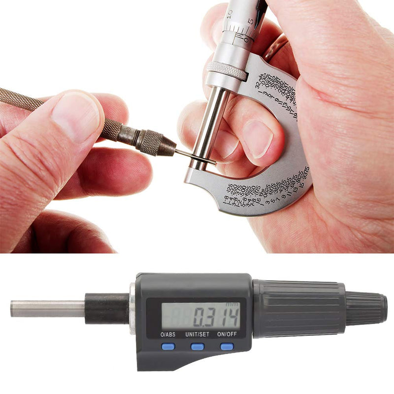 [Australia - AusPower] - Digital Micrometer Head 0.001mm 0-25mm Electronic Micrometer Head Support Unit Convert Micrometer High Precision Measuring Tool 