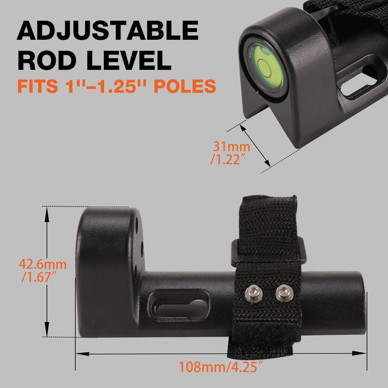 [Australia - AusPower] - MOETER Adjustable Grade Rod Level - 2-Pack Aluminum Leveling Tool with 40' Bubble for Surveying & Construction (Fits 1"-1.25" Rods) 