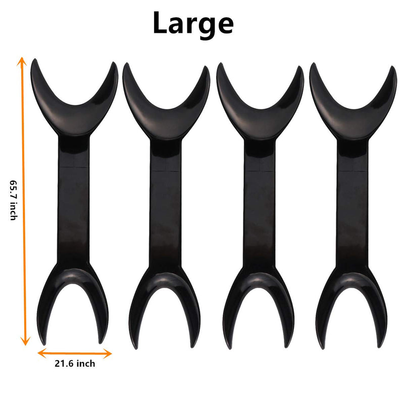[Australia - AusPower] - 8 Pack Black T-Shape Intraoral Cheek Lip Retractor, 4 Large Size+4 Small Size Double Head Mouth Opener for Teeth Whitening Retractor, Dental Orthodontic Oral Care Tool 