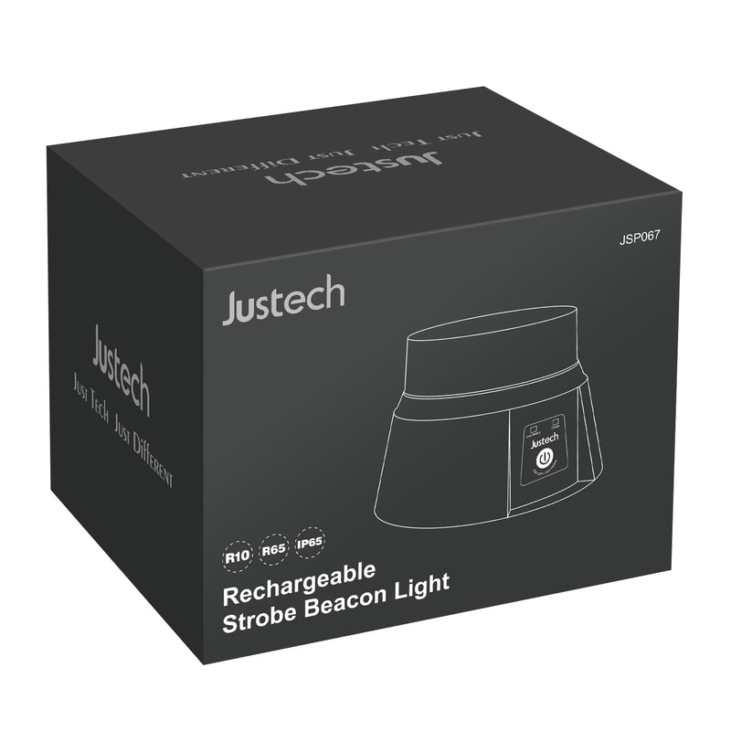 [Australia - AusPower] - Justech 36 LED Rechargeable Beacon Light 12 Flash Patterns Cordless Magnetic Flashing Emergency Light with 3ft Straight Cord, IP65 Waterproof 12-24V Amber Strobe Beacon for Snow Plow Trucks Vehicles 