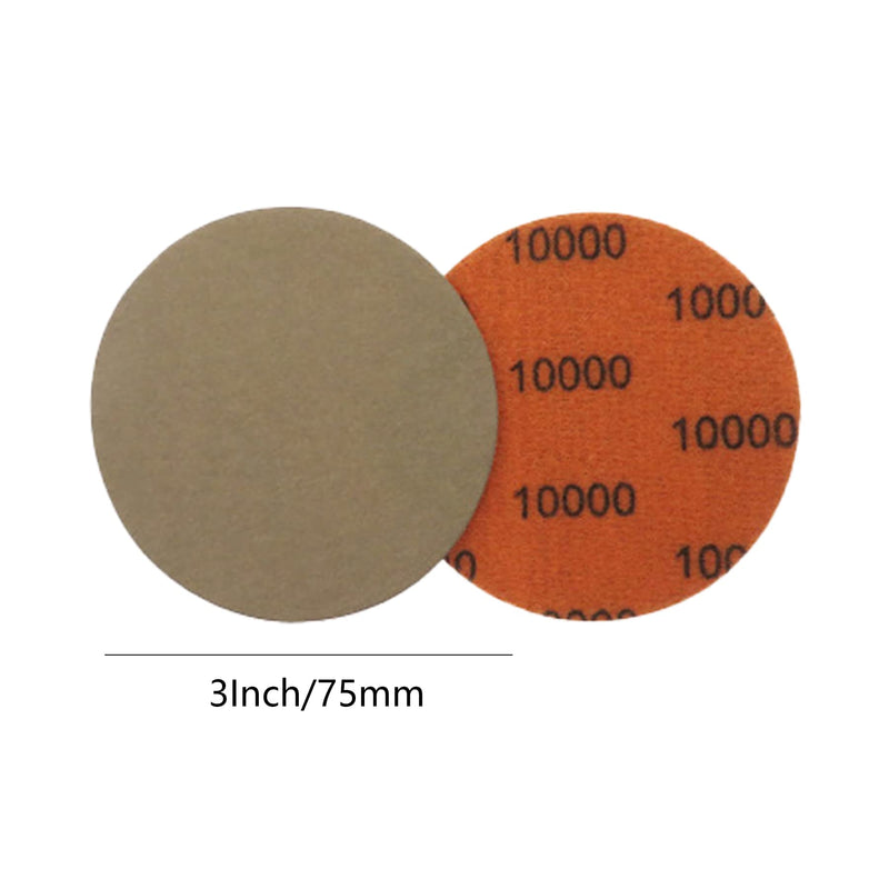 [Australia - AusPower] - 65pcs Sandpaper 3Inch Sanding Disc 60-10000 Grit Wet Dry Sandpaper with M10 Backing Pad,2pcs Interface Pad for Wood Metal Mirror Jewelry Car Polishing Headlight Cleaner Set 74pcs-3inch 