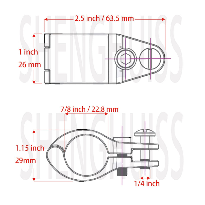 SHENGHUISS Boat Bimini Top Jaw Slid 316 Stainless Steel Boat Marine Grade Hardware Fitting External Eye End Heavy Duty B-7/8 inch (22.5 mm)