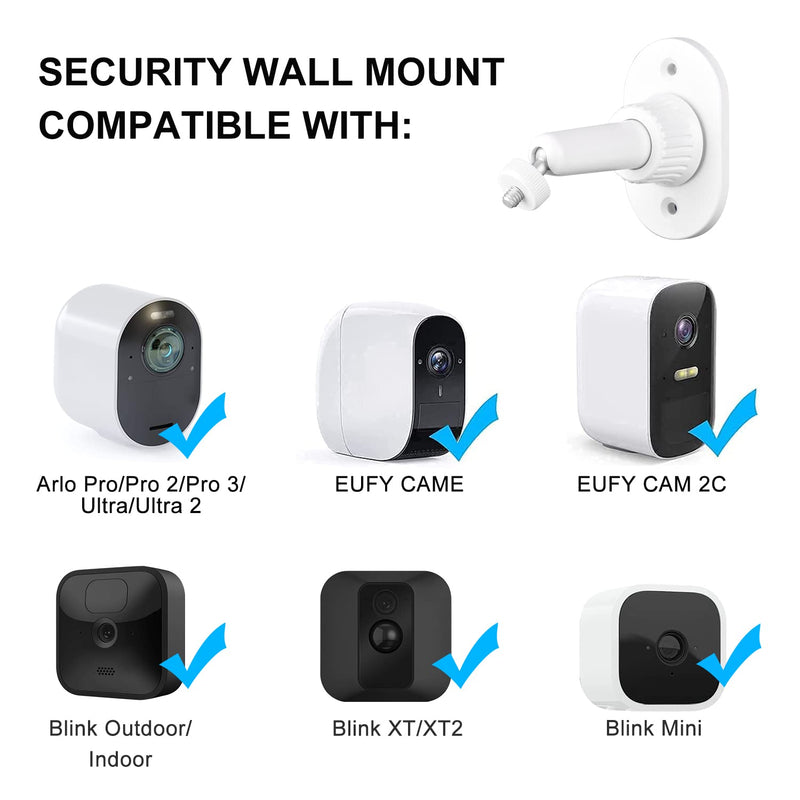 [Australia - AusPower] - 2Pack Strong Adhesive Wall Mount Compatible with Ring Stick Up Cam Wired/Battery and Ring Indoor Cam HD Security Camera,360 Degree Adjustable Mounting Bracket for Camera with 1/4 Screw Head 