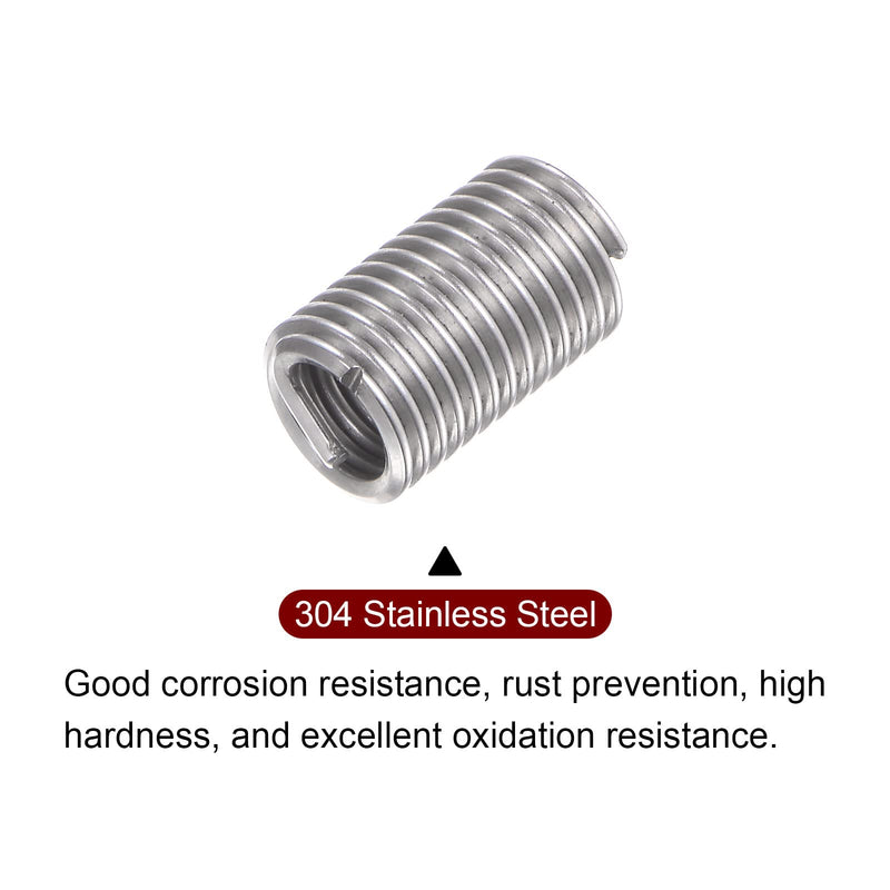 [Australia - AusPower] - 30pcs Wire Threaded Inserts 10#-24 UNC 3D 14.4mm 304 Stainless Steel Helical Coiled Wire Thread Sleeve 
