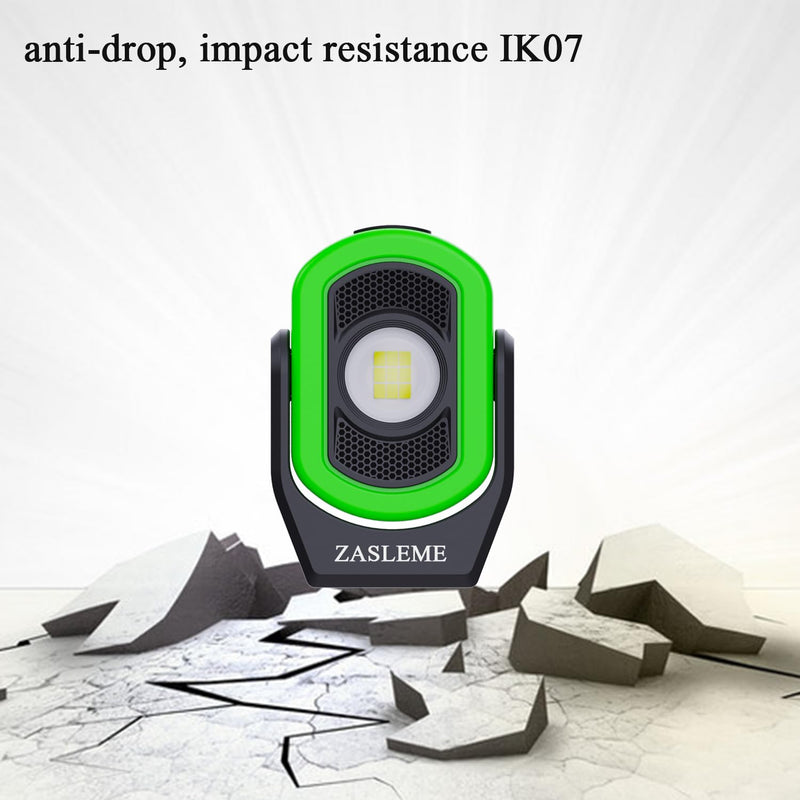 Upgrade 780 Lumens Little Cyclopia LED Rechargeable Magnetic Work Light,Waterproof Grade IP65,Anti-drop Impact Resistance IK07,USB Rechargeable Work Lights for Mechanics Workshop Green
