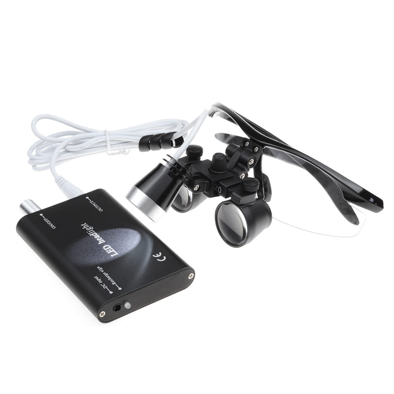 Aphrodite New 3.5x 420mm Surgical Binocular Loupes +Head Light Lamp +Aluminum Box(Black)