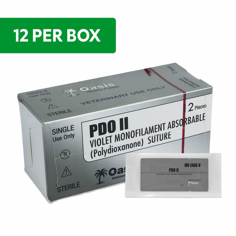 [Australia - AusPower] - Oasis PDO (Polydioxanone) Surgical Suture, 2-0, (CP-1) 1/2 36/37mm Reverse Cutting Needle, 75cm, 12/Box, Veterinary Use 