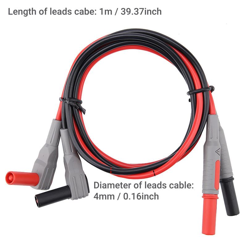 [Australia - AusPower] - P1300C Multimeter Measuring Tips Multifunctional Adjustable Probe Leads Test Pen Clip Test Lead Kit for Digital Multimeter, black, Portable 