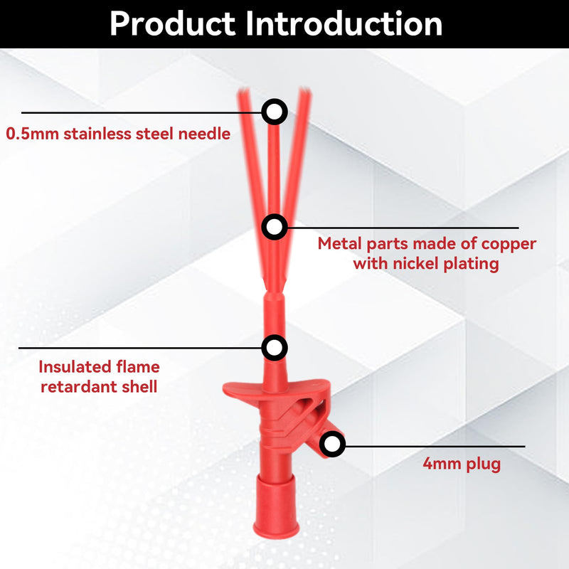 [Australia - AusPower] - 4PCS Multimeter Test Hook Clips, Professional Flexible IC Test Hook Clip Grabbers Probe High Voltage Flexible Test Probe Insulated Quick for Multimeters, Clamp Meters and Automobile Inspection 