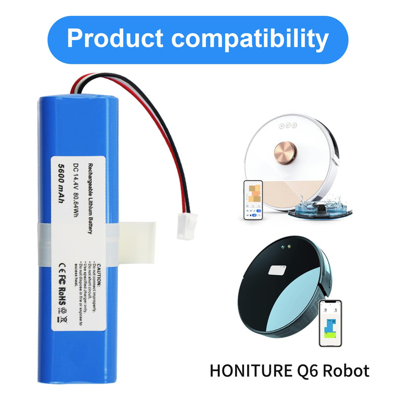 [Australia - AusPower] - MULS 5600mAh Replacement Battery for Laresar L6 Pro, Ultenic T10 Pro T10 Elite, Viomi S9, HONITURE Q6 Pro Q6 Se, Lydsto R1, Philips FC8972, Haier TAB-T530S, Zoozee Z50 Robot Vacuum Cleaner 14.4V 