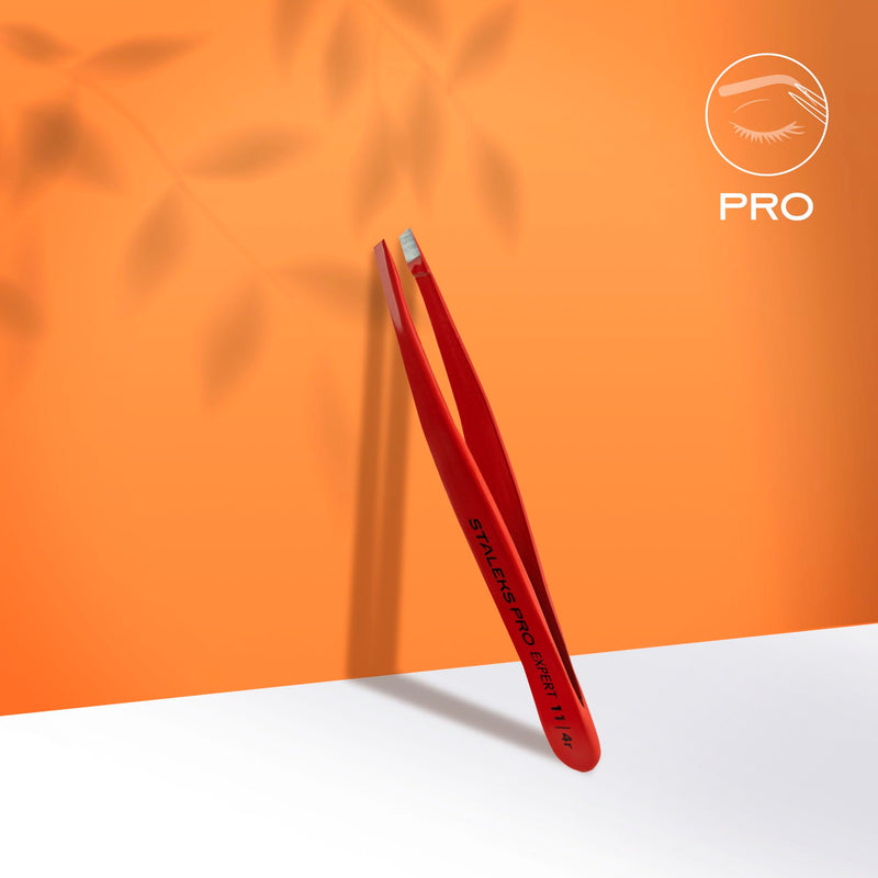 STALEKS PRO Expert 11/4 Precision Stainless Steel Tweezers for Thin or Sparse Eyebrows