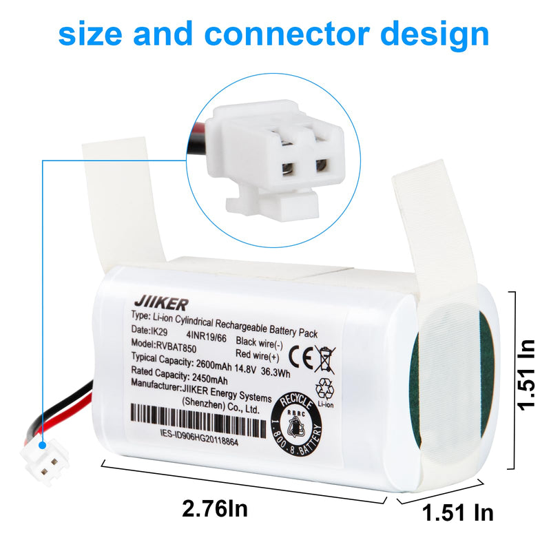 RVBAT850 battery replacement for Shark ION//IQ/AI Robot RV1001AE RV1001 RV1000 RV1101ARUS RV2001WRUS RV871R RV851WV RV850BRN RV761 RV750_N AV753 AV752 RVBAT850 R75 R85 RV850 RV1000S RV1000VL Battery