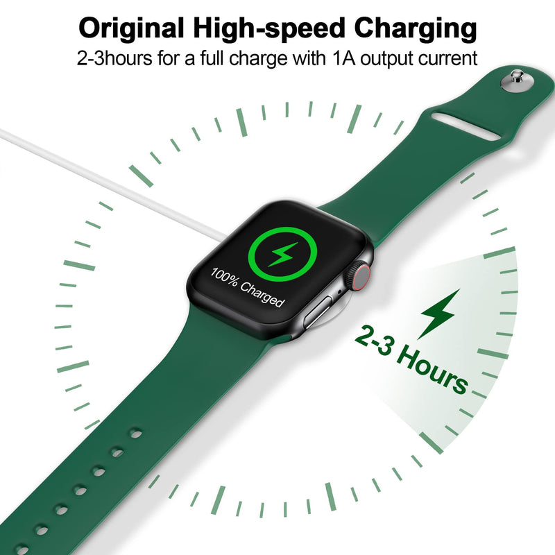 [Australia - AusPower] - 𝟐𝟎𝟐𝟒 𝐔𝐩𝐠𝐫𝐚𝐝𝐞𝐝 for Apple Watch Charger Magnetic Fast Charging Cable [Portable] Magnetic Wireless Charging Compatible with iWatch Series Ultra/9/8/7/6/SE/SE2/5/4/3/2-[3.3FT] White 1.0M 