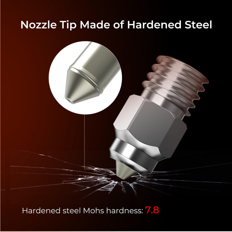 Creality 3D Printer Nozzle 8PCS 0.25/0.4/0.6/0.8mm, 3D Printer High-end Nozzle Kit High Thermal Conductivity High Hardness for Ender-3 S1/S1 Pro/S1 Pius/V2 Neo/Neo/Max Neo